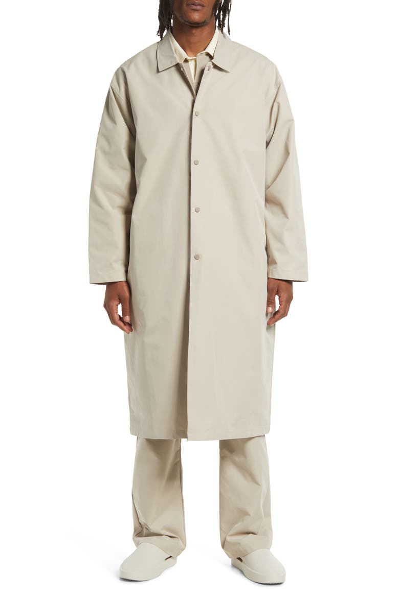 Cotton Blend Long Coat, Alternate, color, SMOKE