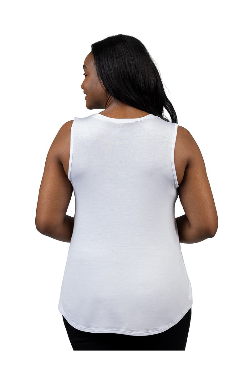 24seven Comfort Apparel Plus Size V Neck Sleeveless Rounded Hemline Top, Alternate, color, White