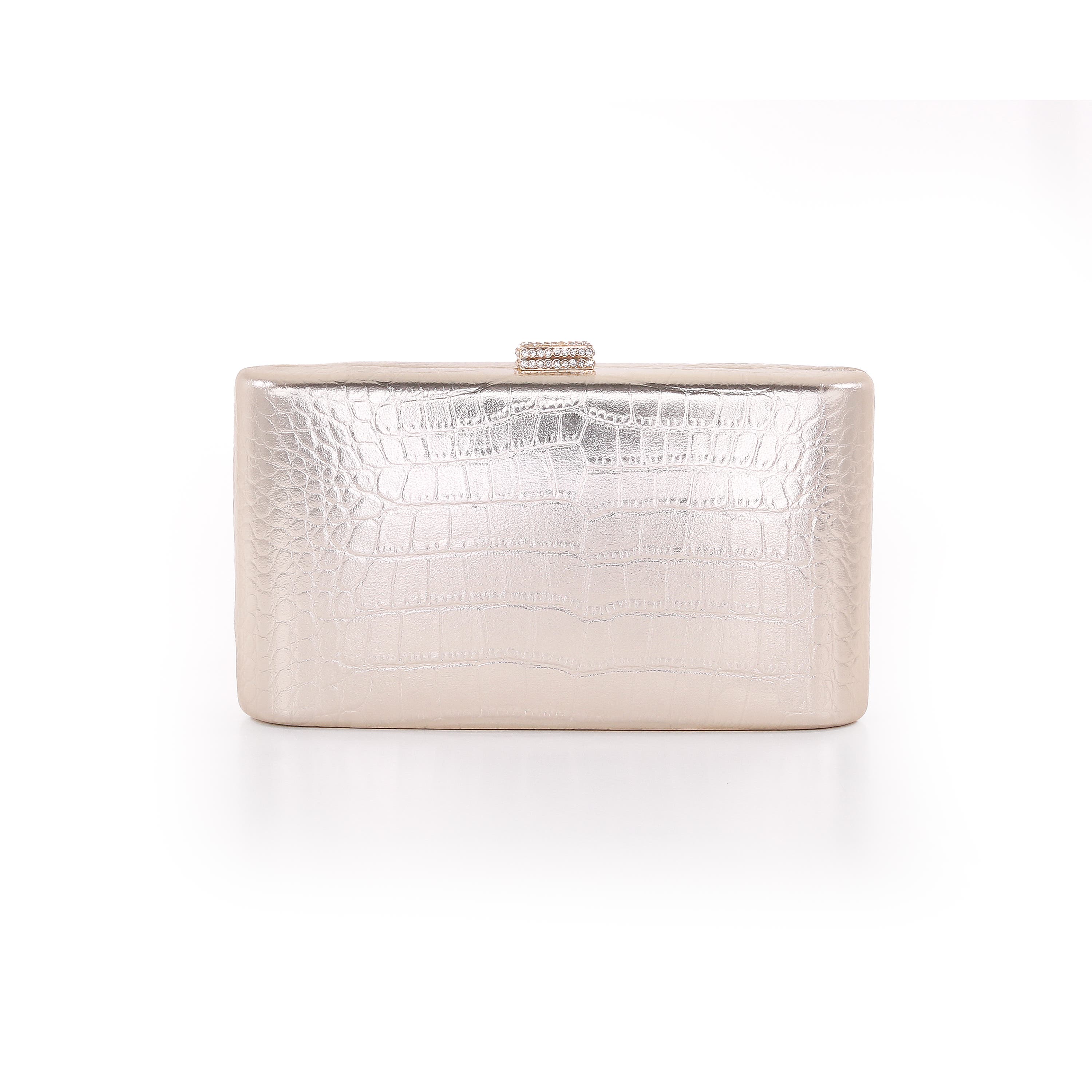 Lula Croc Embossed Leather Minaudiere, Alternate, color, Gold