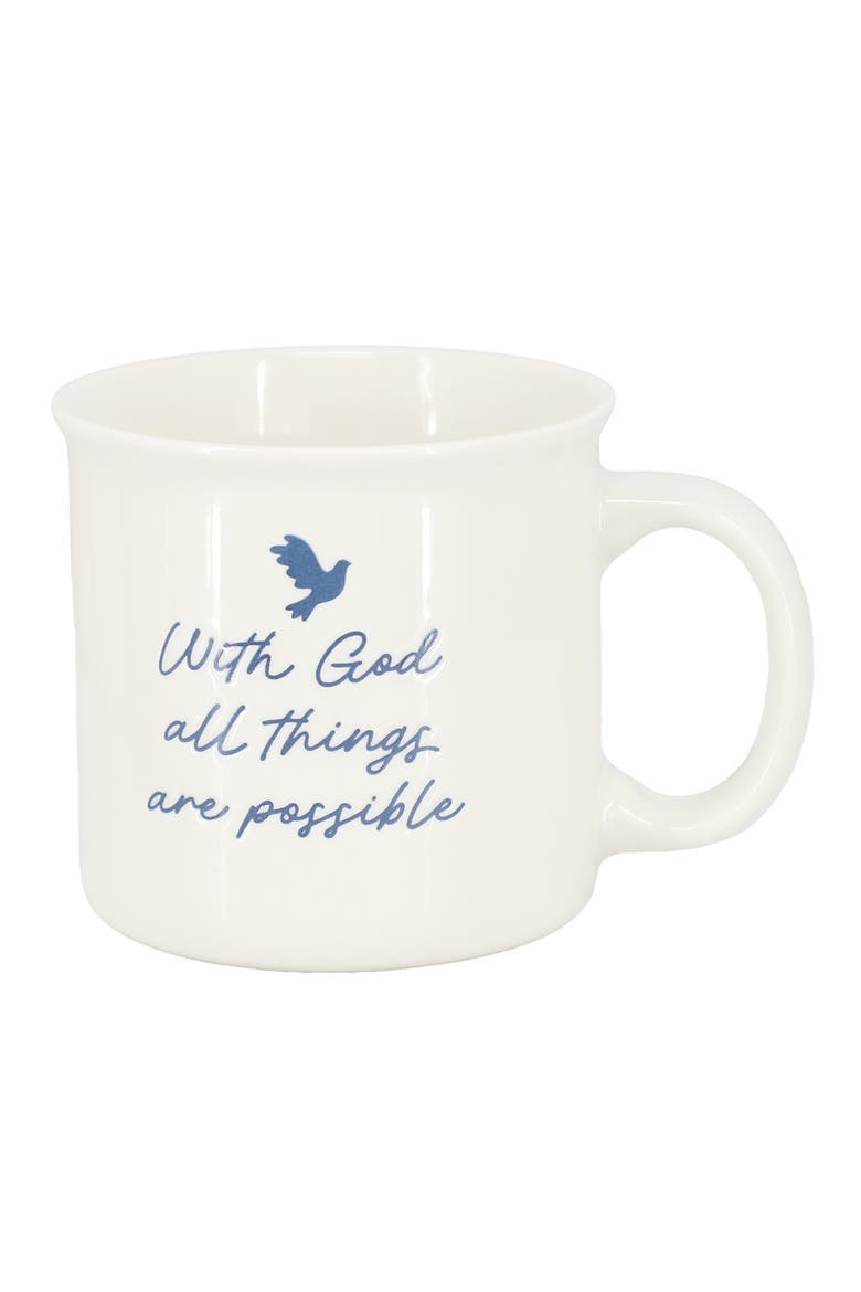 Daily Wisdom 4 Piece Assorted 21 Ounce Stoneware Mug Set, Alternate, color, White