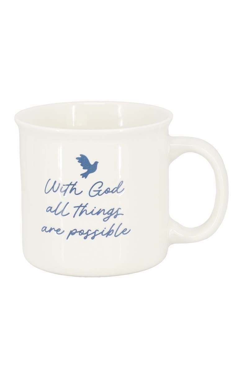 Gibson Home Daily Wisdom 4 Piece Assorted 21 Ounce Stoneware Mug Set, Alternate, color, White