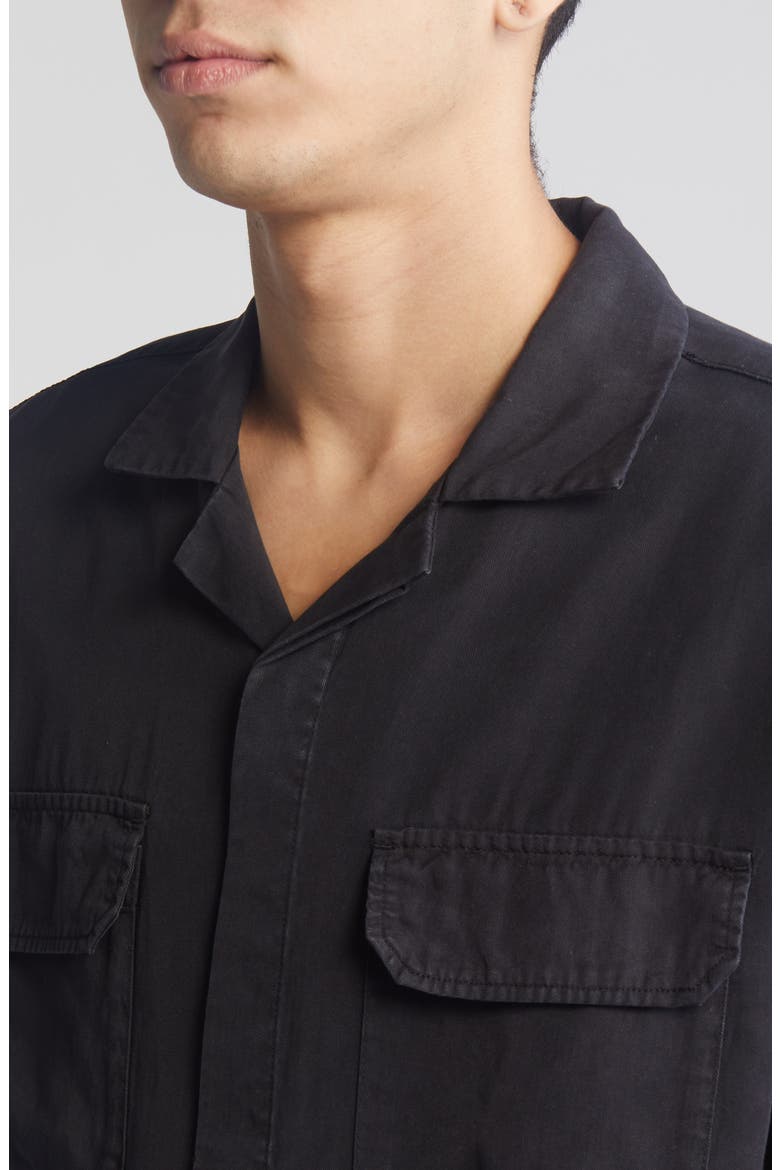 Gibson Short Sleeve Camp Shirt, Alternate, color, BLACK