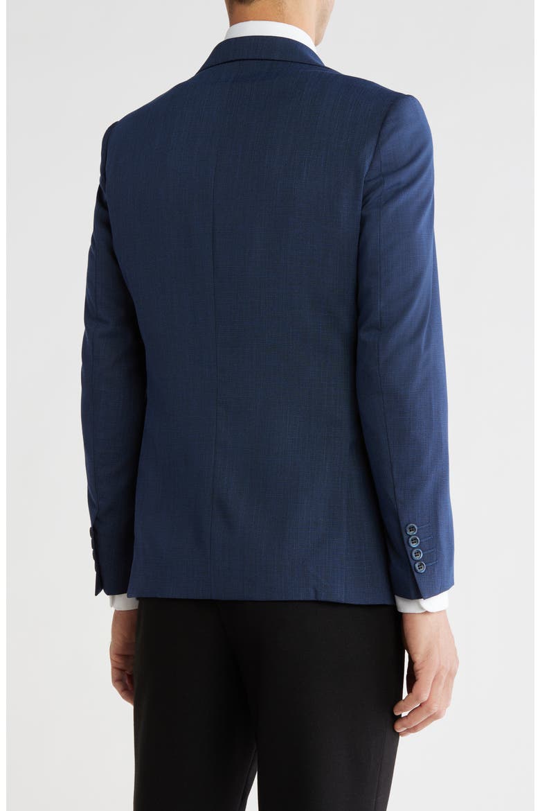 Slim Fit Sharkskin Blazer, Alternate, color, NAVY