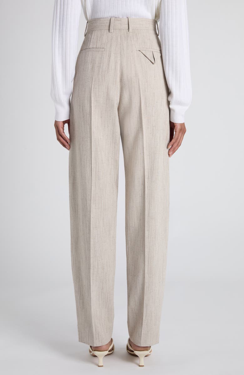 Bottega Veneta Pleated High Waist Tapered Trousers, Alternate, color, 2674 Grey Putty