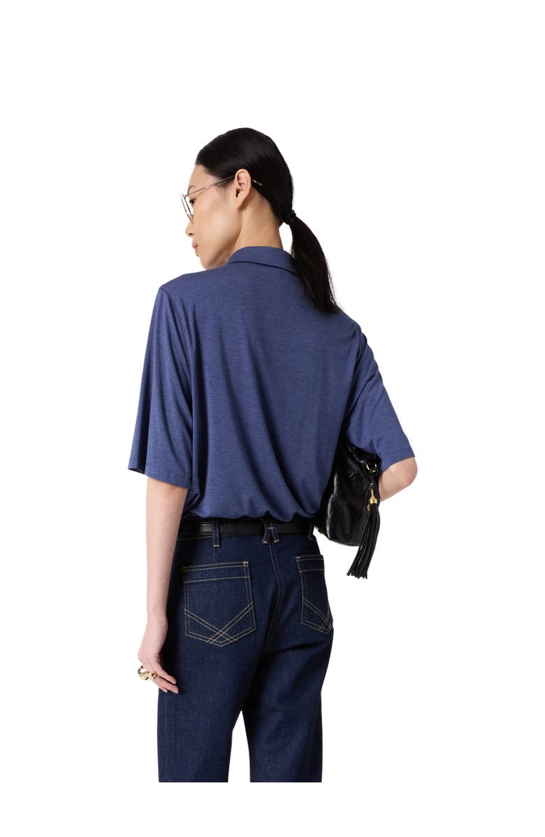 GERARD DAREL Myla Polo Collar Shirt, Alternate, color, Indigo