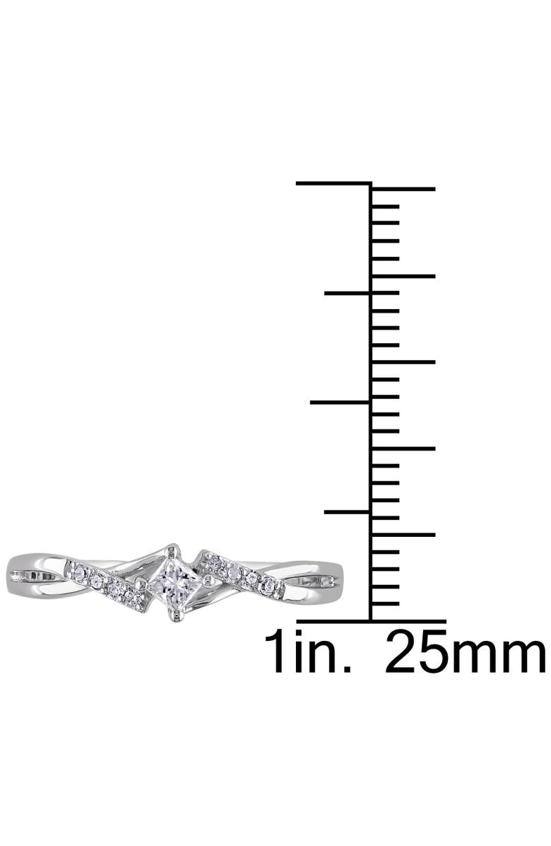 Julianna B. Diamond Princess-cut Engagement Ring 10k, Alternate, color, 10K White Gold