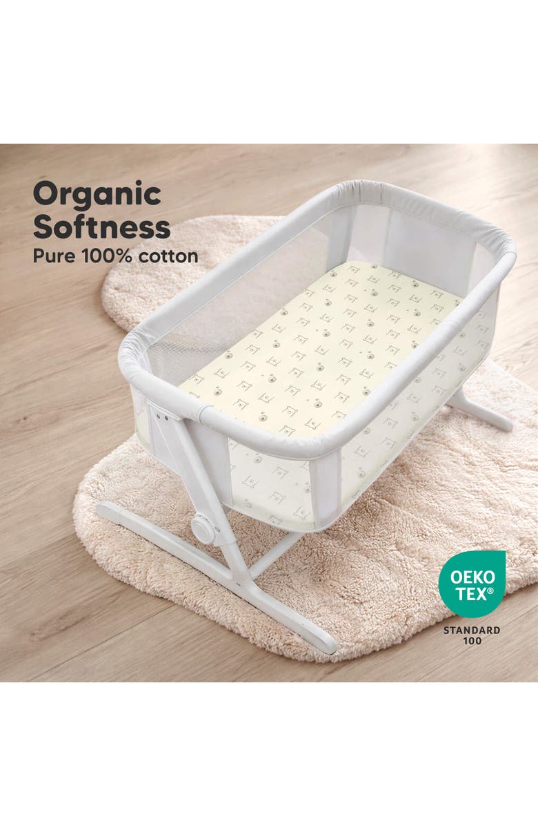 KeaBabies 2-Pack Soothe Fitted Bassinet Sheets, Alternate, color, Bumble Bear
