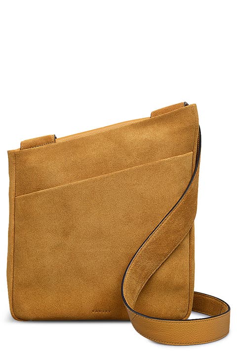 Medium Alpha Road Suede Crossbody Bag
