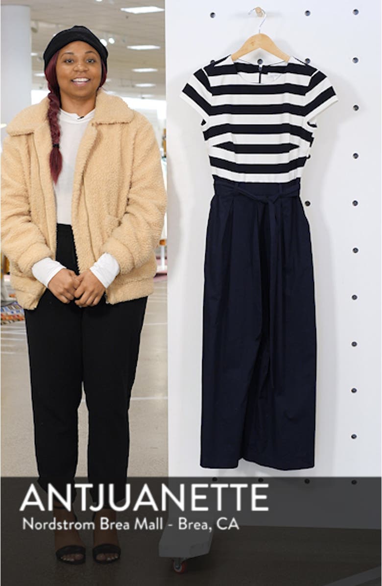 Stripe Ponte Crop Jumpsuit, sales video thumbnail