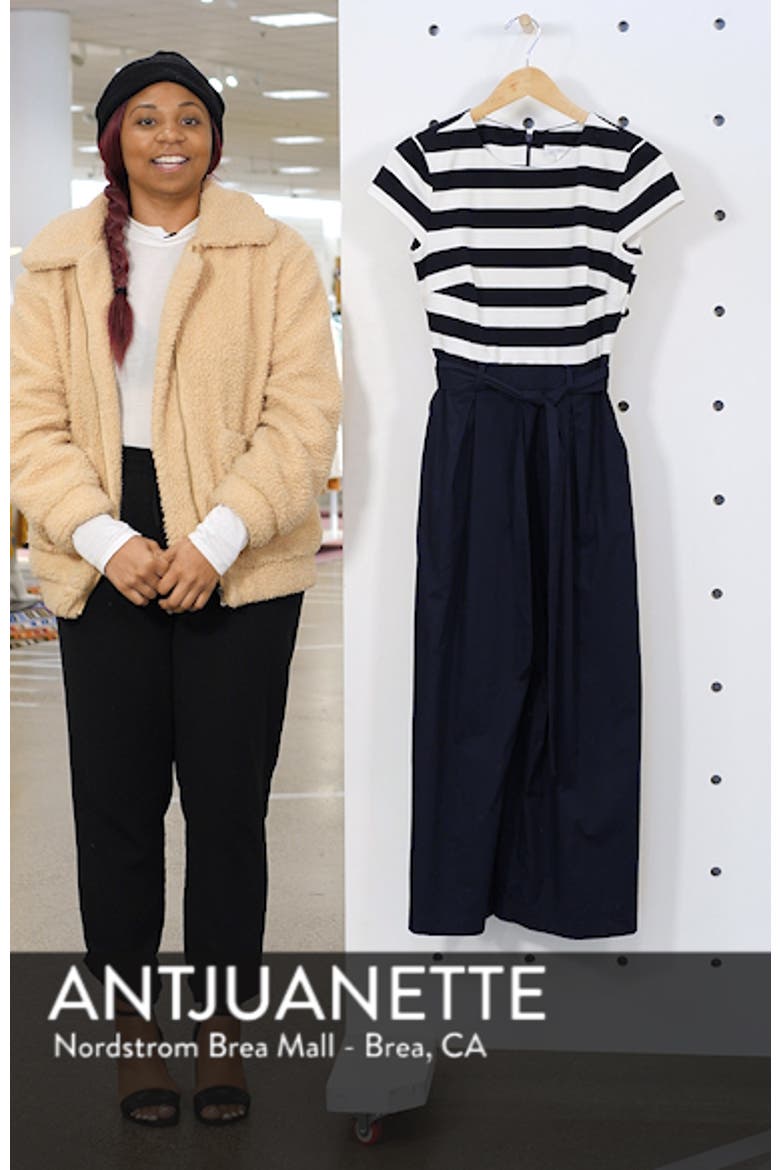 Stripe Ponte Crop Jumpsuit video