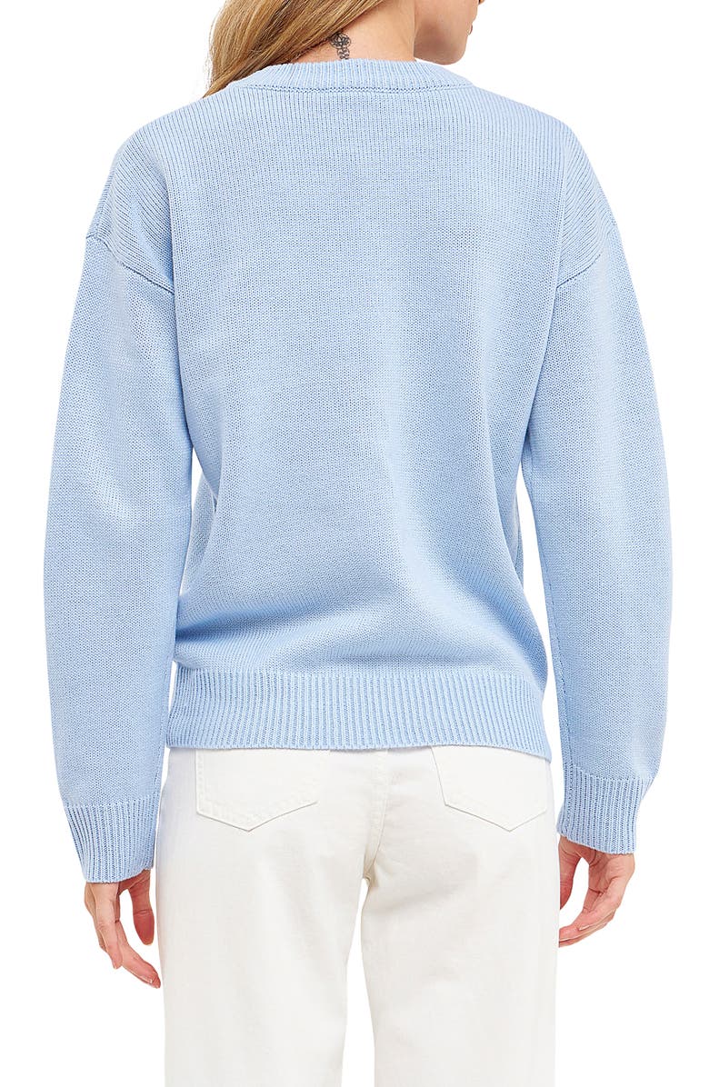 English Factory Weekday Motif Sweater, Alternate, color, Powder Blue