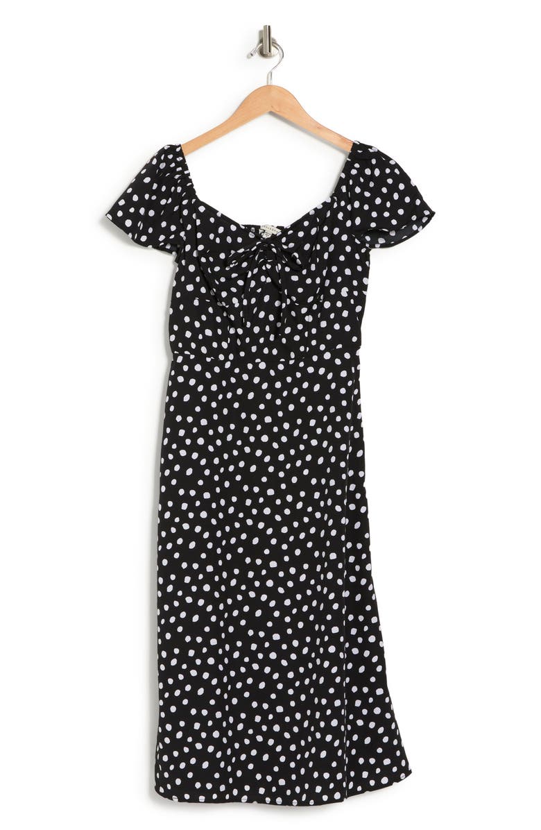 TASH AND SOPHIE Polka Dot Sweetheart Neck Dress, Alternate, color, 