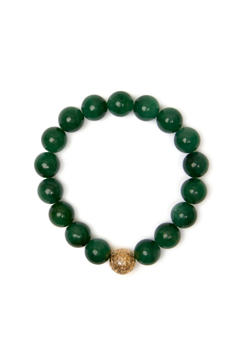 18K Yellow Gold Aventurine Beaded Charm Bracelet, Alternate, color, Yellow Gold