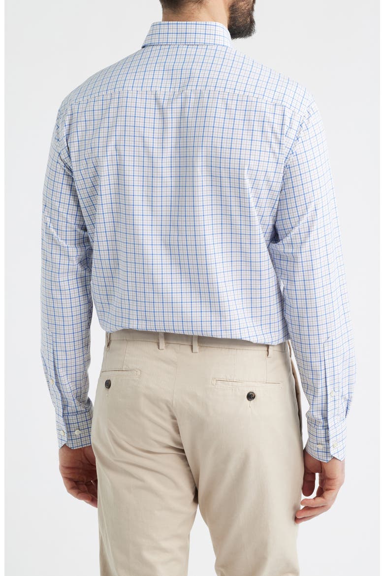 Canal Tailored Fit Check Performance Poplin Button-Down Shirt, Alternate, color, DUSK BLUE