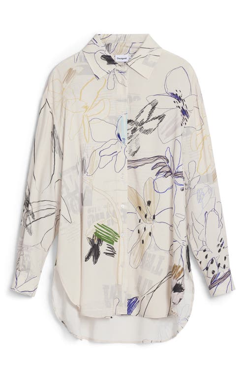 Desigual Long Sleeve Button-up Shirt In Multi