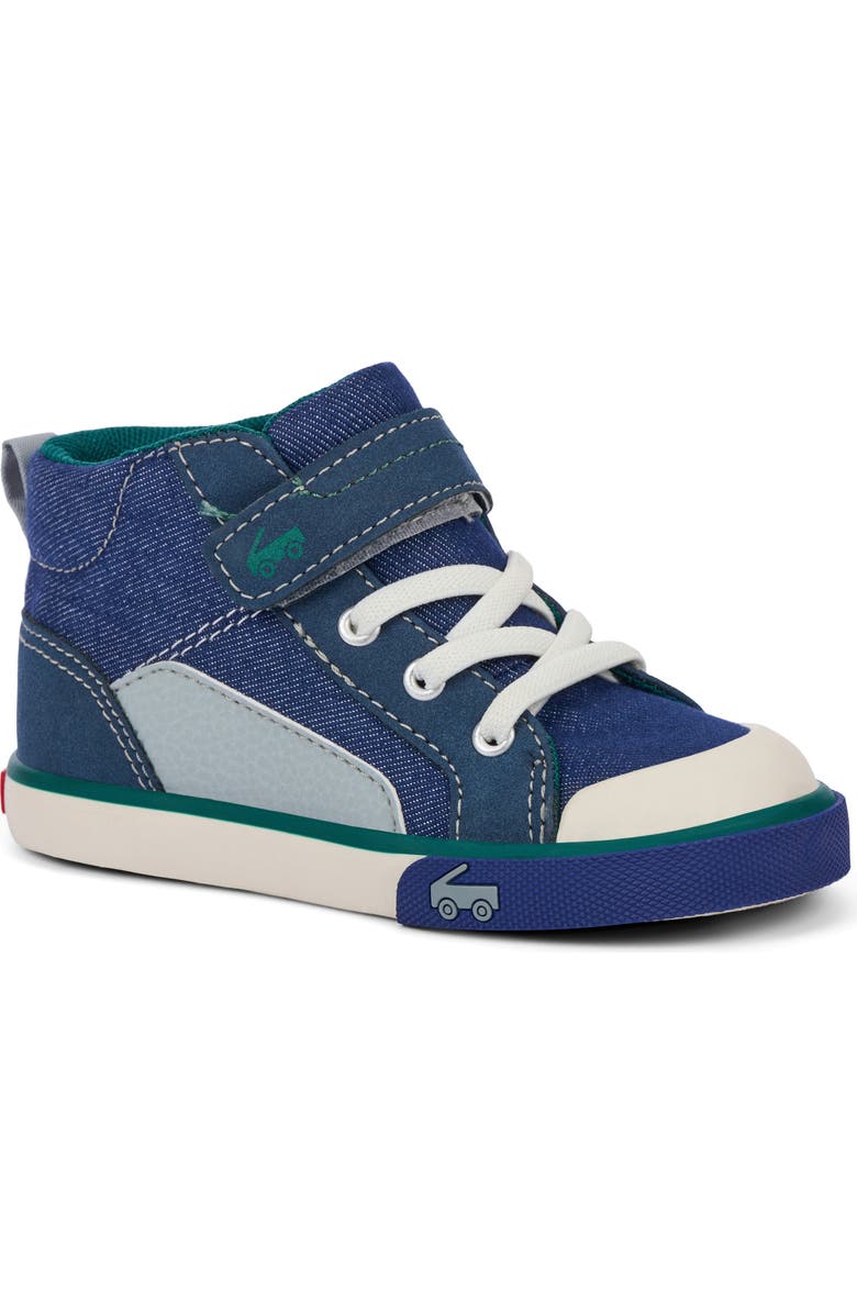 See Kai Run Kids' Dayton High Top Sneaker, Main, color, Navy Denim