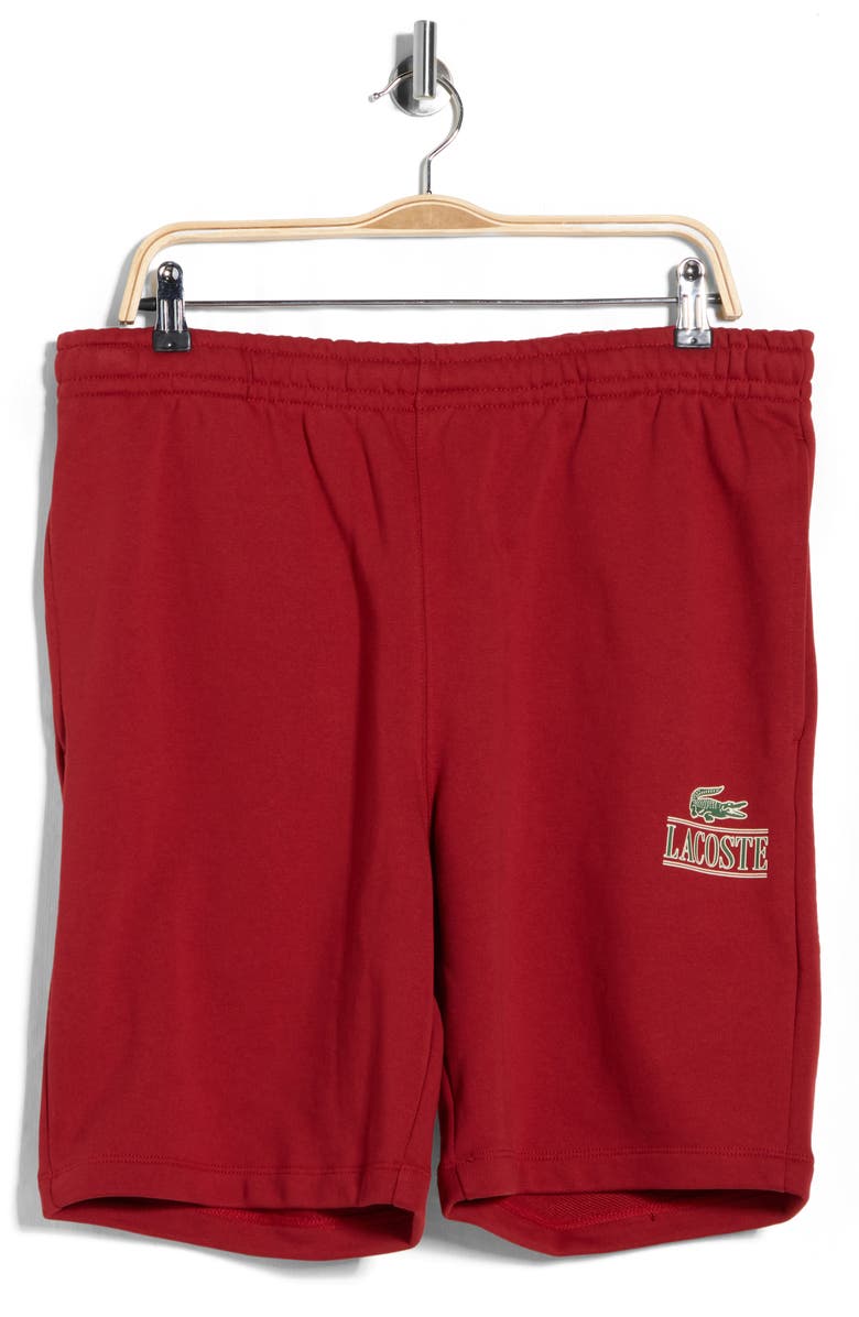 Lacoste Signature Fleece Shorts, Alternate, color, Ora