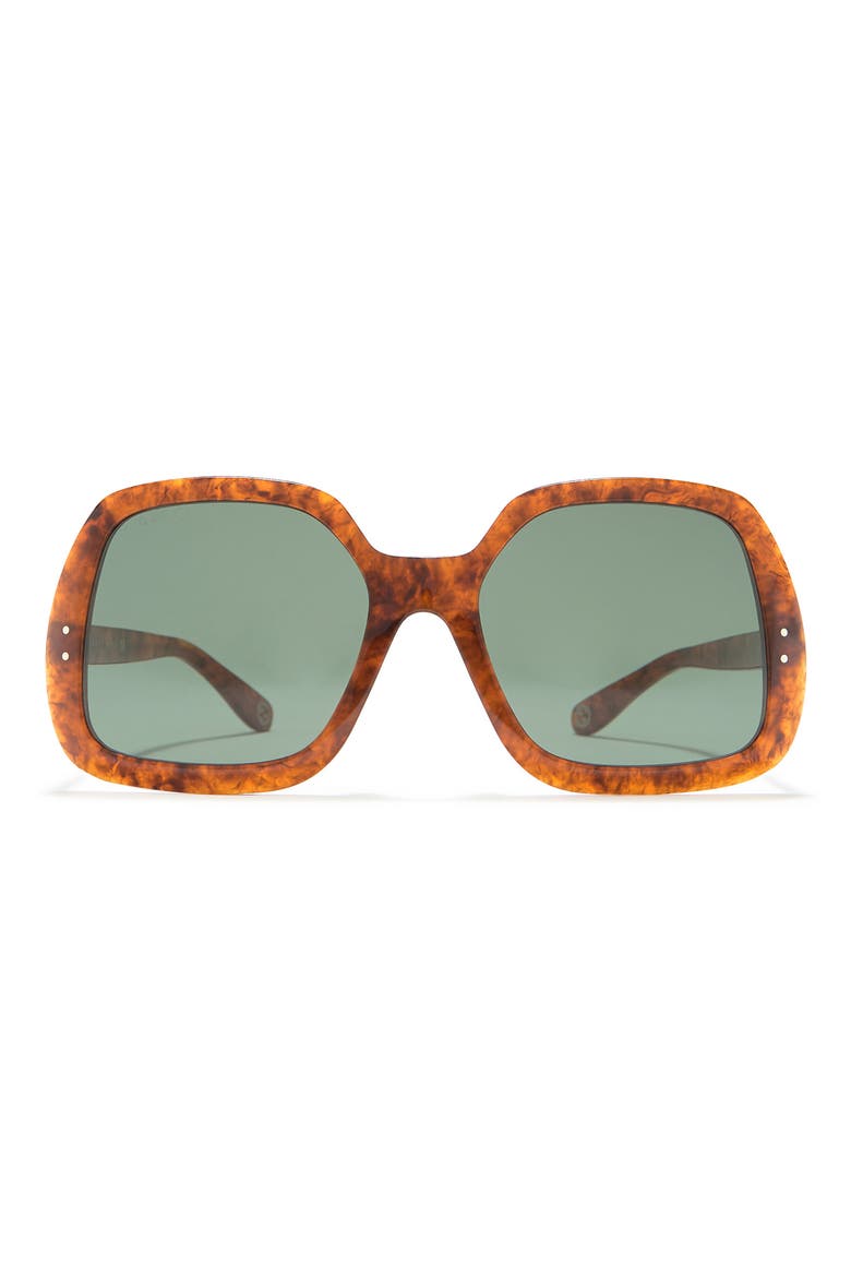 58mm Square Sunglasses, Main, color, HAVANA HAVANA GREEN/GRN