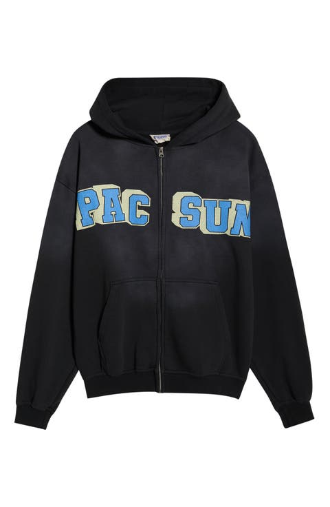 Varsity Bear Front Zip Cotton Hoodie