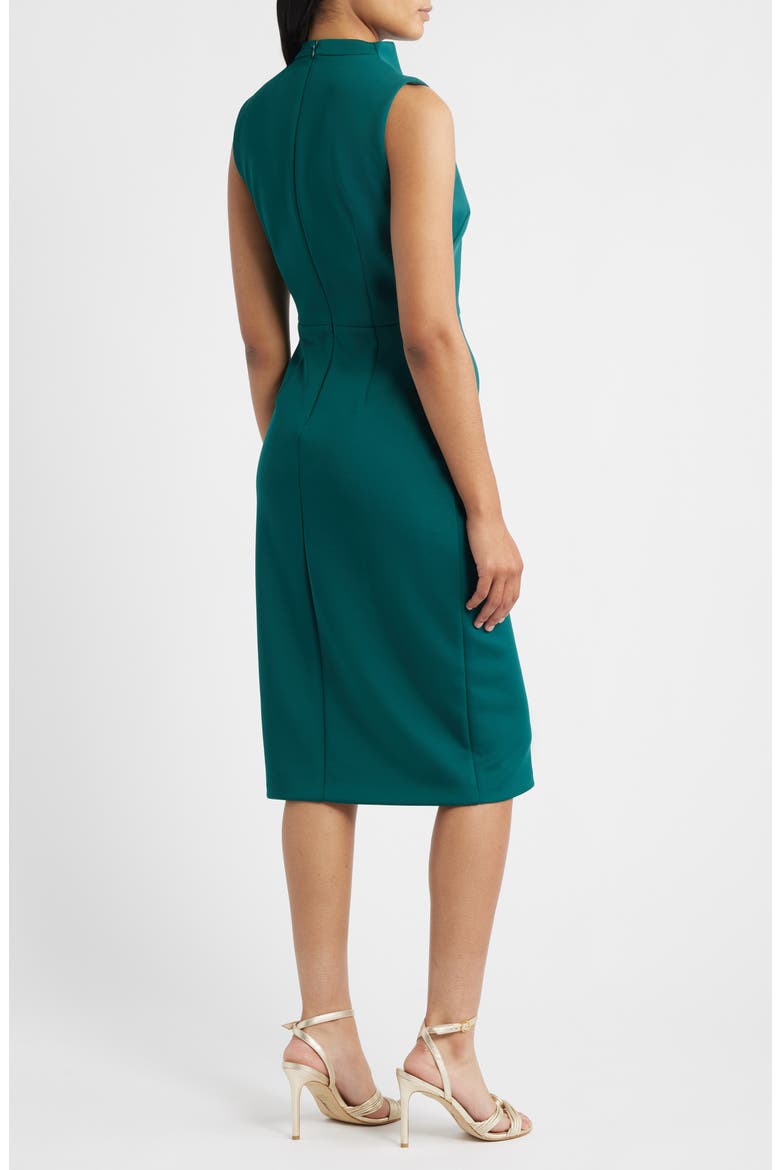 Laser Cut Scuba Crepe Sheath Dress, Alternate, color, PINE