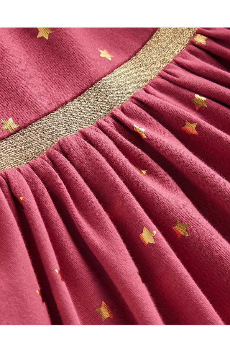 Mini Boden Kids' Mabel Foil Star Long Sleeve Cotton Twirly Dress, Alternate, color, 