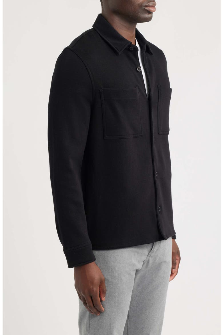 French Rib Shirt Jacket, Alternate, color, BLACK