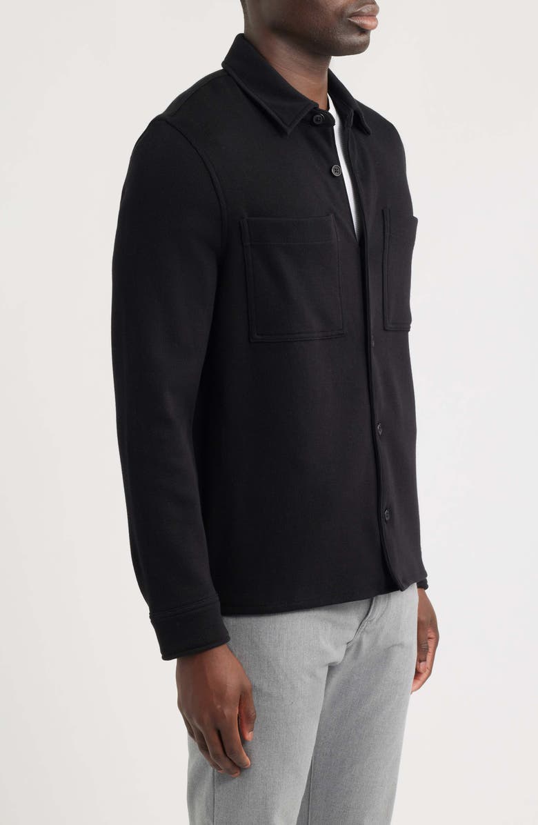 Vince French Rib Shirt Jacket, Alternate, color, Black