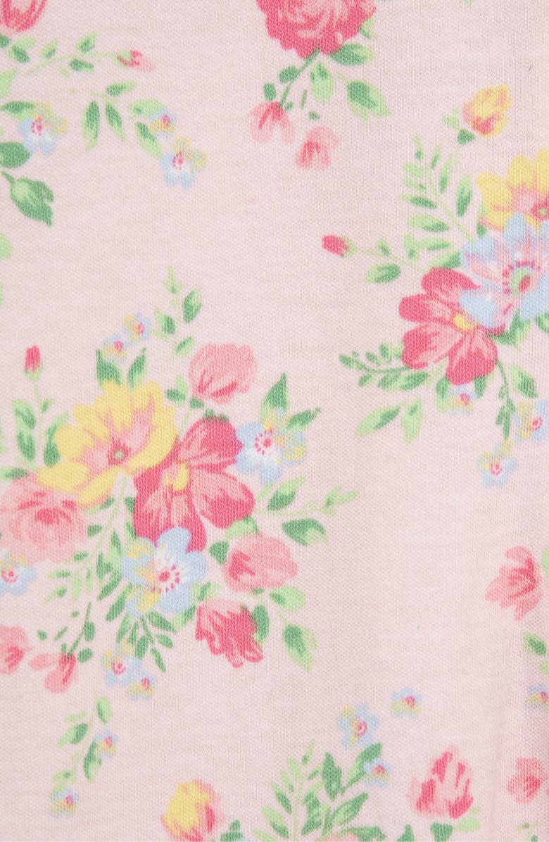 Little Me Bouquet Floral Footie & Headband Set, Alternate, color, Pink Floral