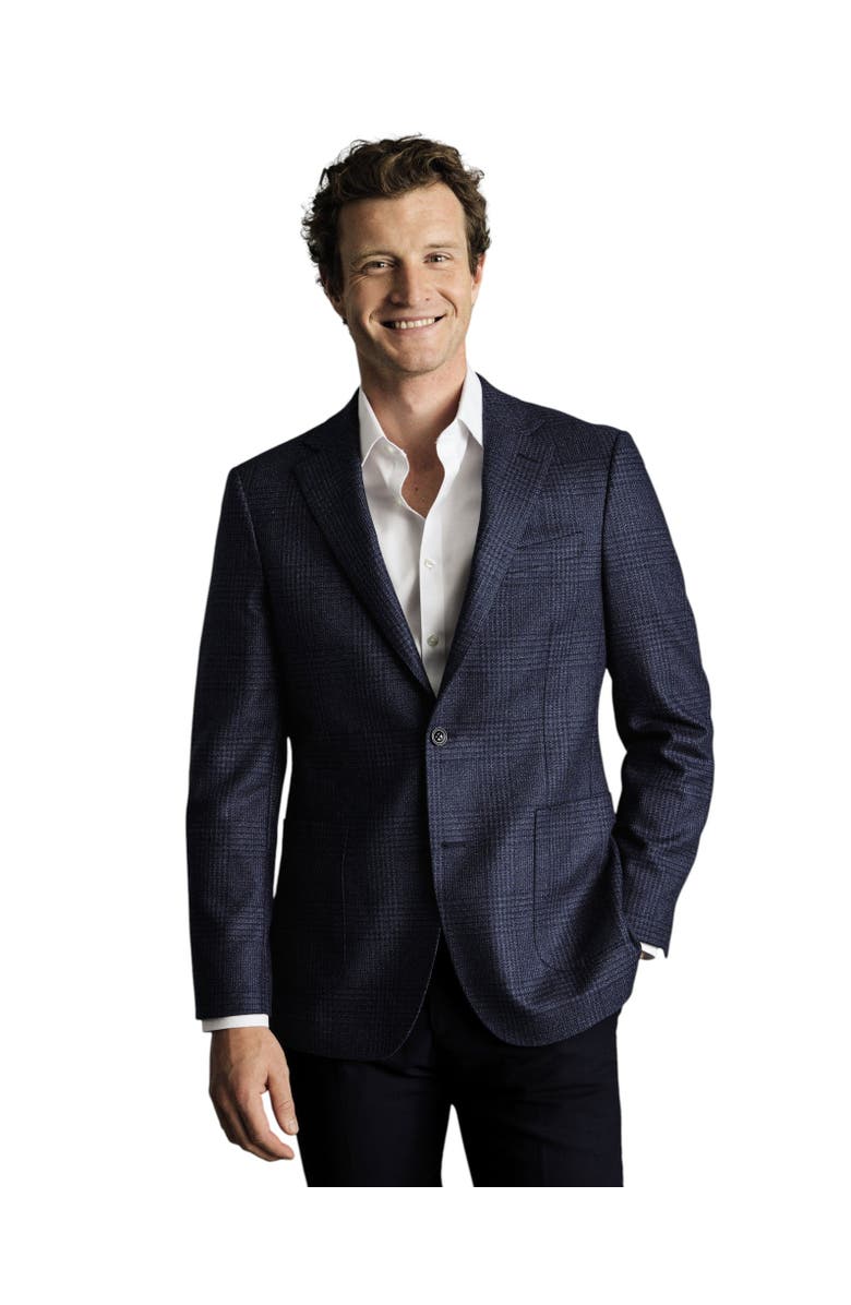 Charles Tyrwhitt Wool Twill Silk Jacket, Main, color, Dark Blue