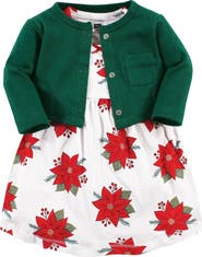 Hudson Baby Cotton Dress and Cardigan Set