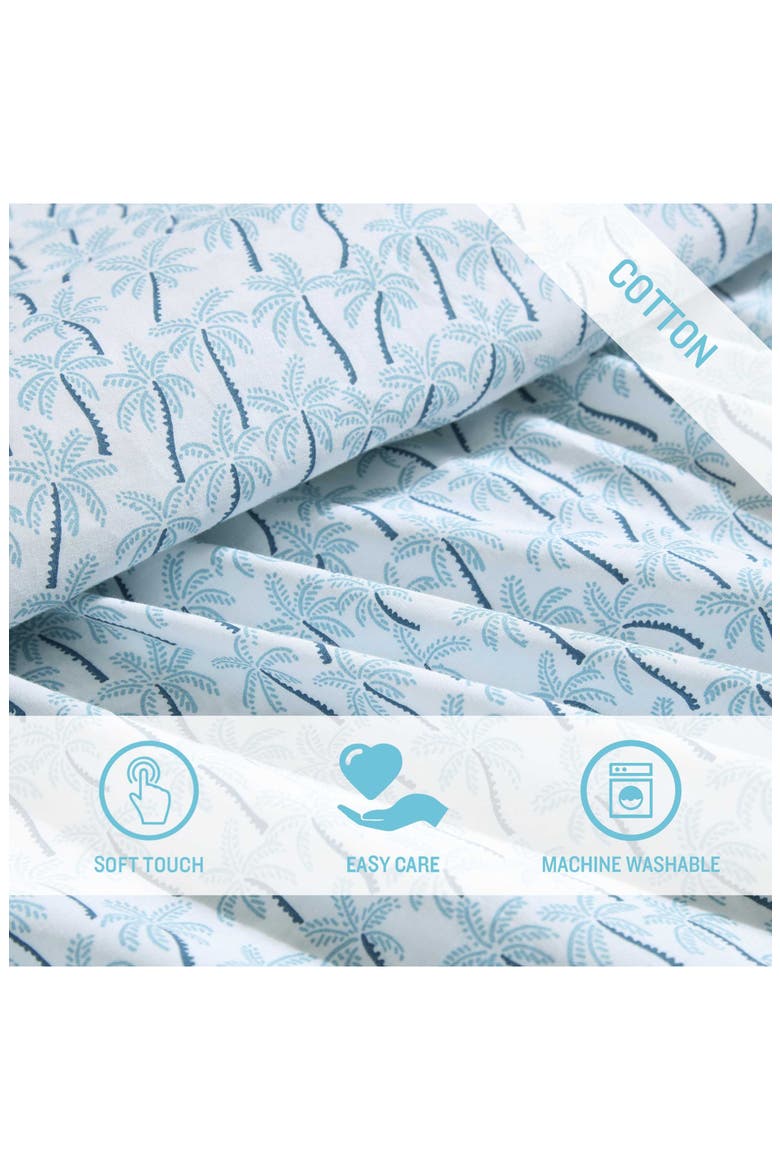 Palmtastic Percale Cotton Sheet Set, Alternate, color, BLUE