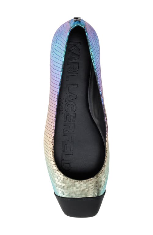Karl Lagerfeld Paris Zayna Cap Toe Ballet Flat In Rainbow Multi/black