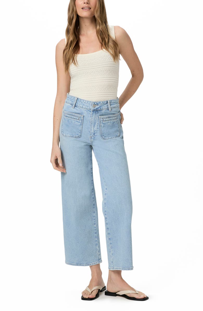 PAIGE Sasha High Waist Ankle Wide Leg Jeans, Alternate, color, Olevia