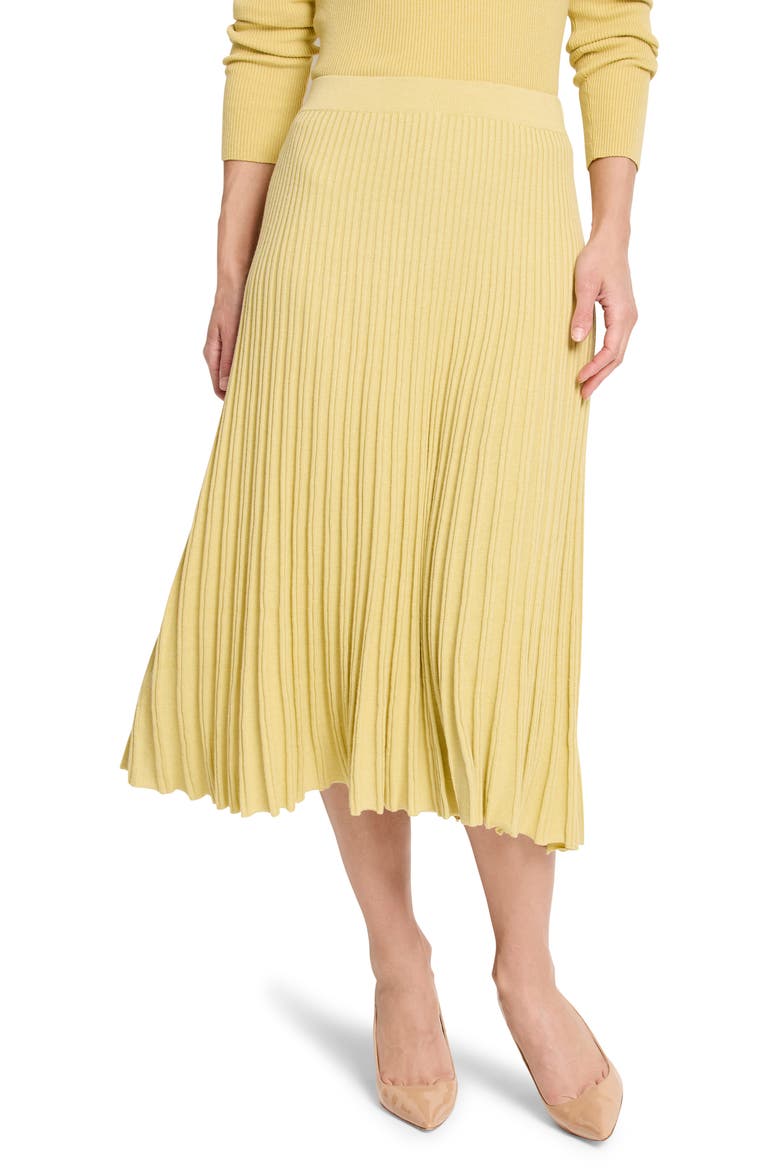 Rib Sweater Midi Skirt, Main, color, LEMONGRASS