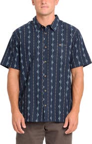 Billabong Sundays Stripe Jacquard Short Sleeve Cotton Button-Up Shirt