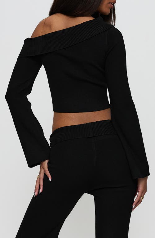 PRINCESS POLLY PRINCESS POLLY SINA ONE-SHOULDER CROP RIB SWEATER