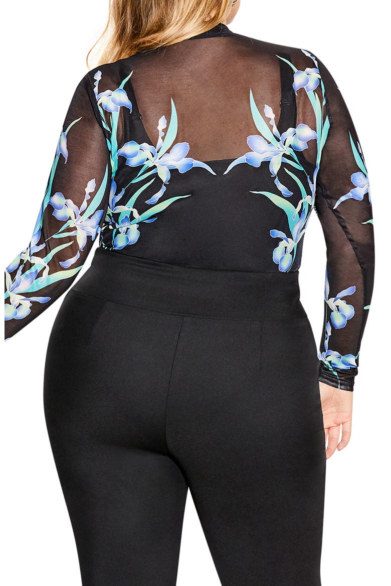 Winter Iris Mesh Bodysuit, Alternate, color, MIRRORED WINTER IRIS