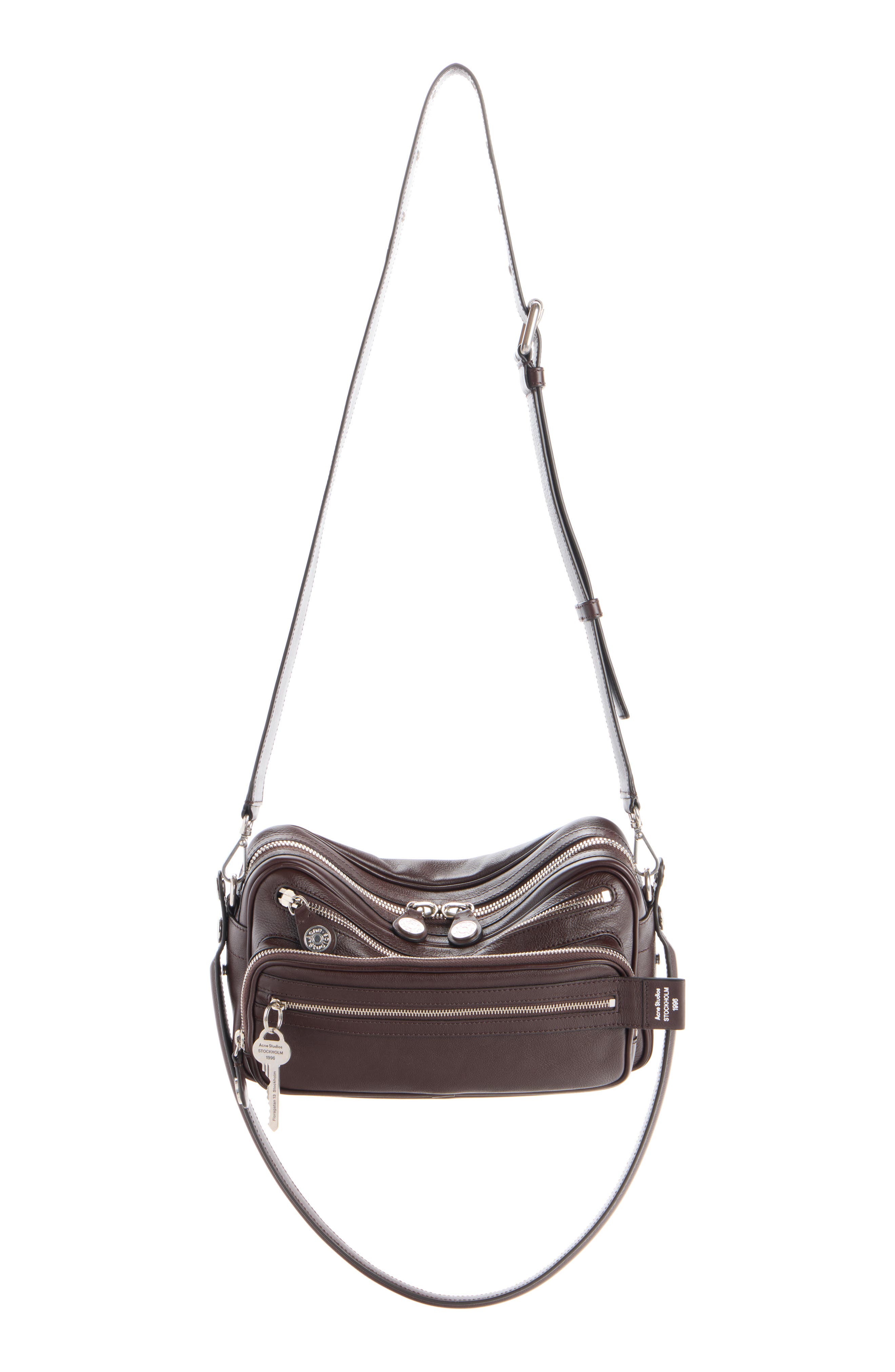 Small Camero Leather Shoulder Bag, Alternate, color, CHOCOLATE BROWN