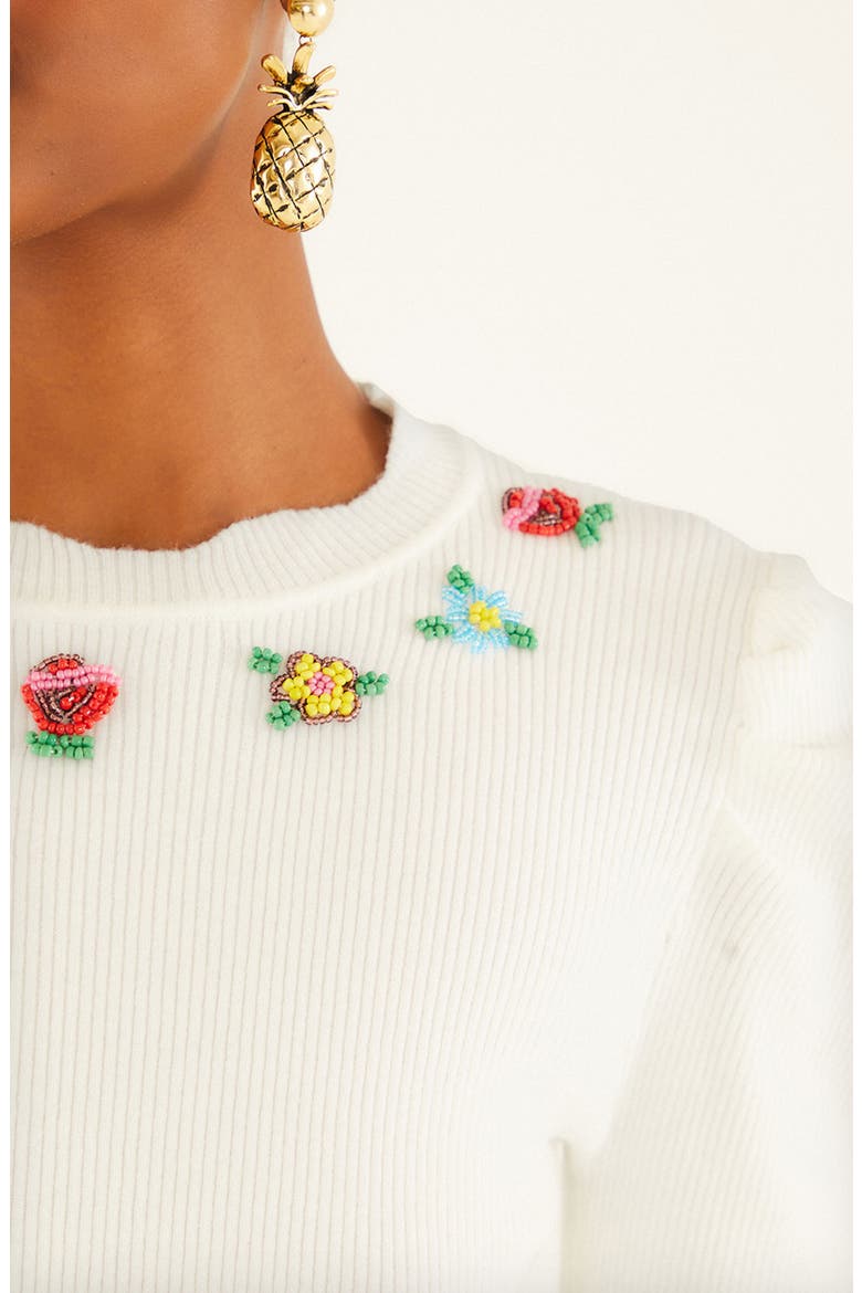 Flower Embroidered Sweater, Alternate, color, OFF-WHITE