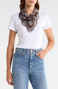 Madewell Embroidered Floral Eyelet Organic Cotton Bandana
