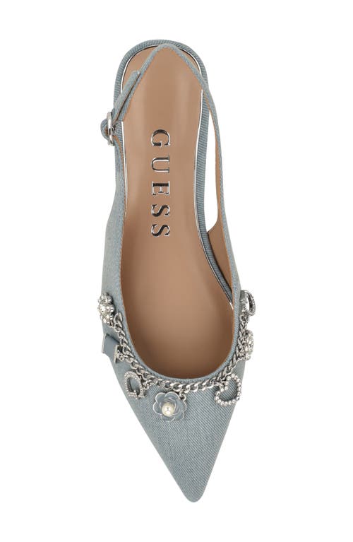 Guess Daisee Slingback Pointed Toe Flat In Blue