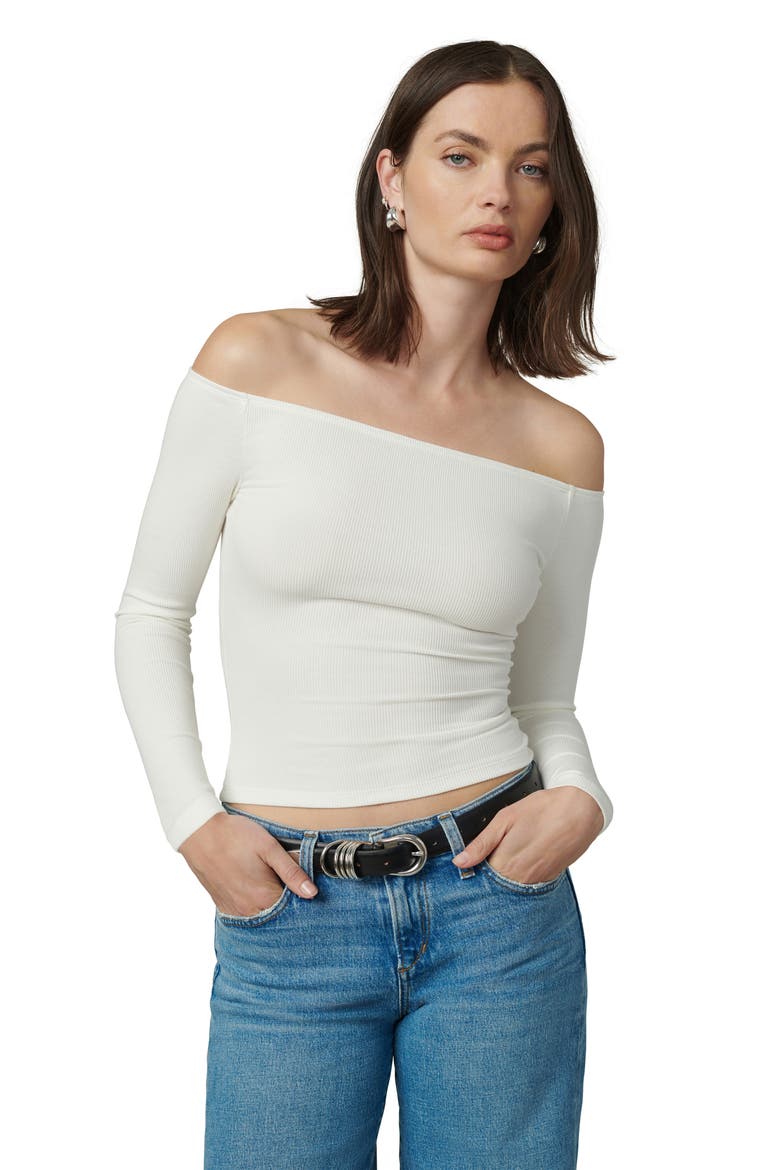 The Devin Off the Shoulder Crop Top, Alternate, color, ECRU