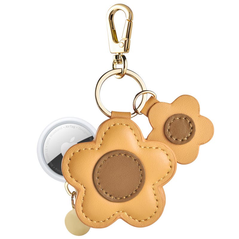 Posh Tech Flower Bag Charm for Airtag<sup>®</sup>, Alternate, color, Brown