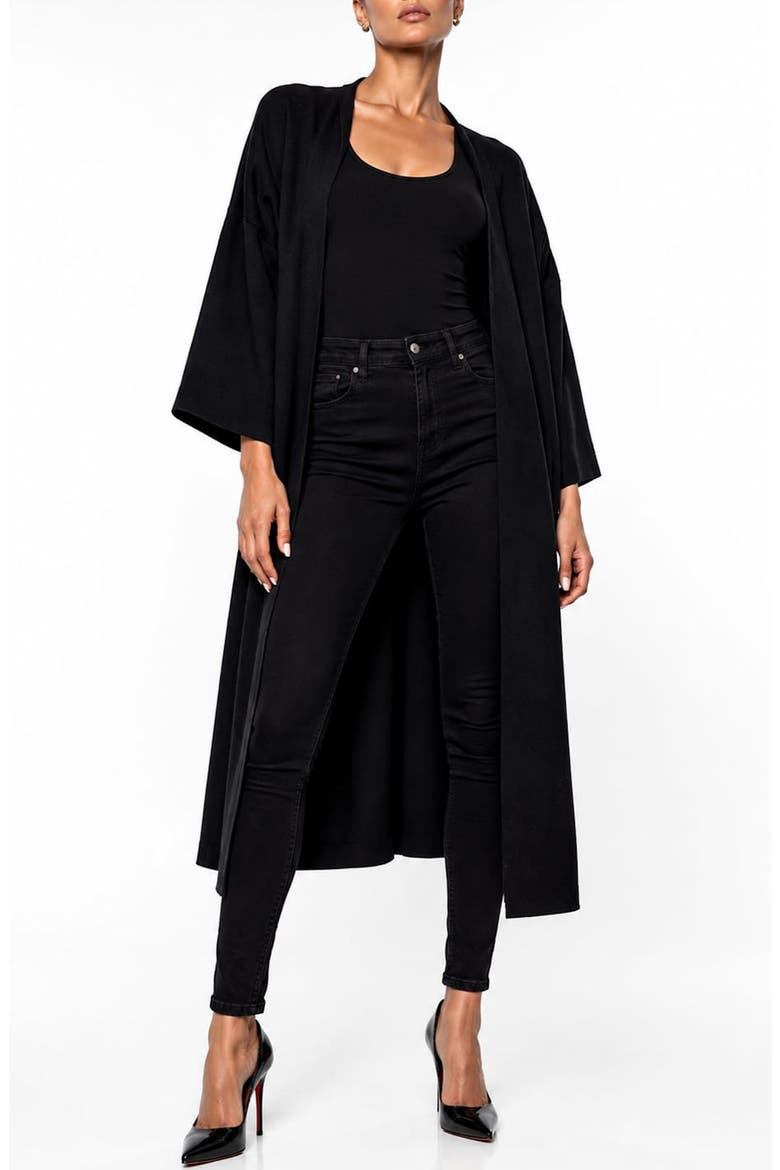 Open Sweater Duster, Main, color, BLACK