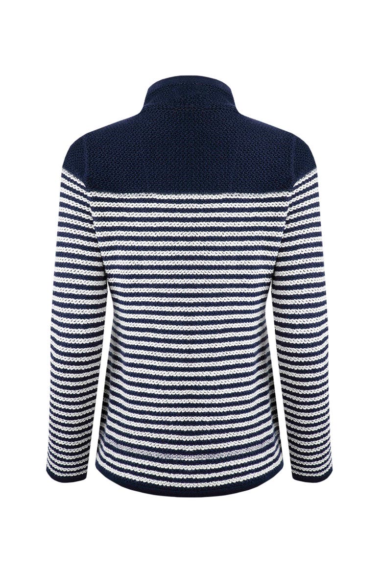 Juliet 1/4 Zip Stripe Macaroni, Alternate, color, Navy