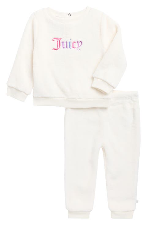 Logo Faux Shearling Sweatshirt & Joggers Set