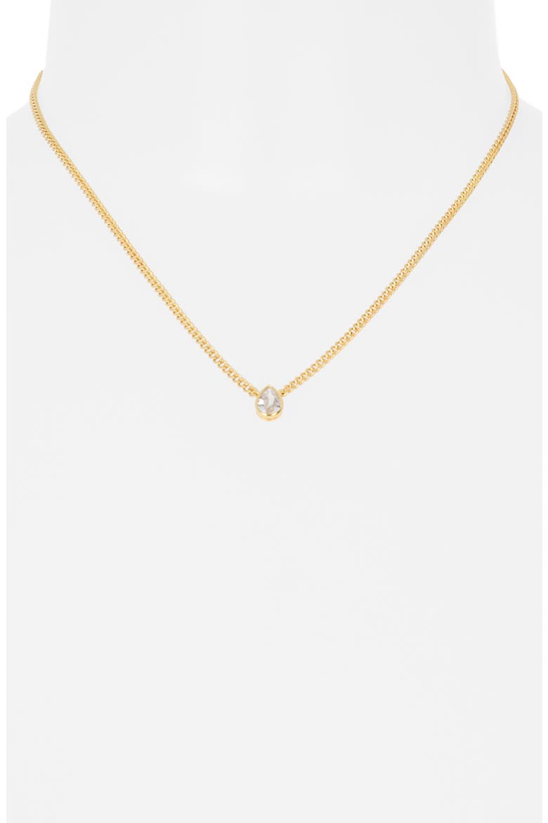 Pear Cut Cubic Zirconia Pendant Necklace, Alternate, color, CLEAR- GOLD