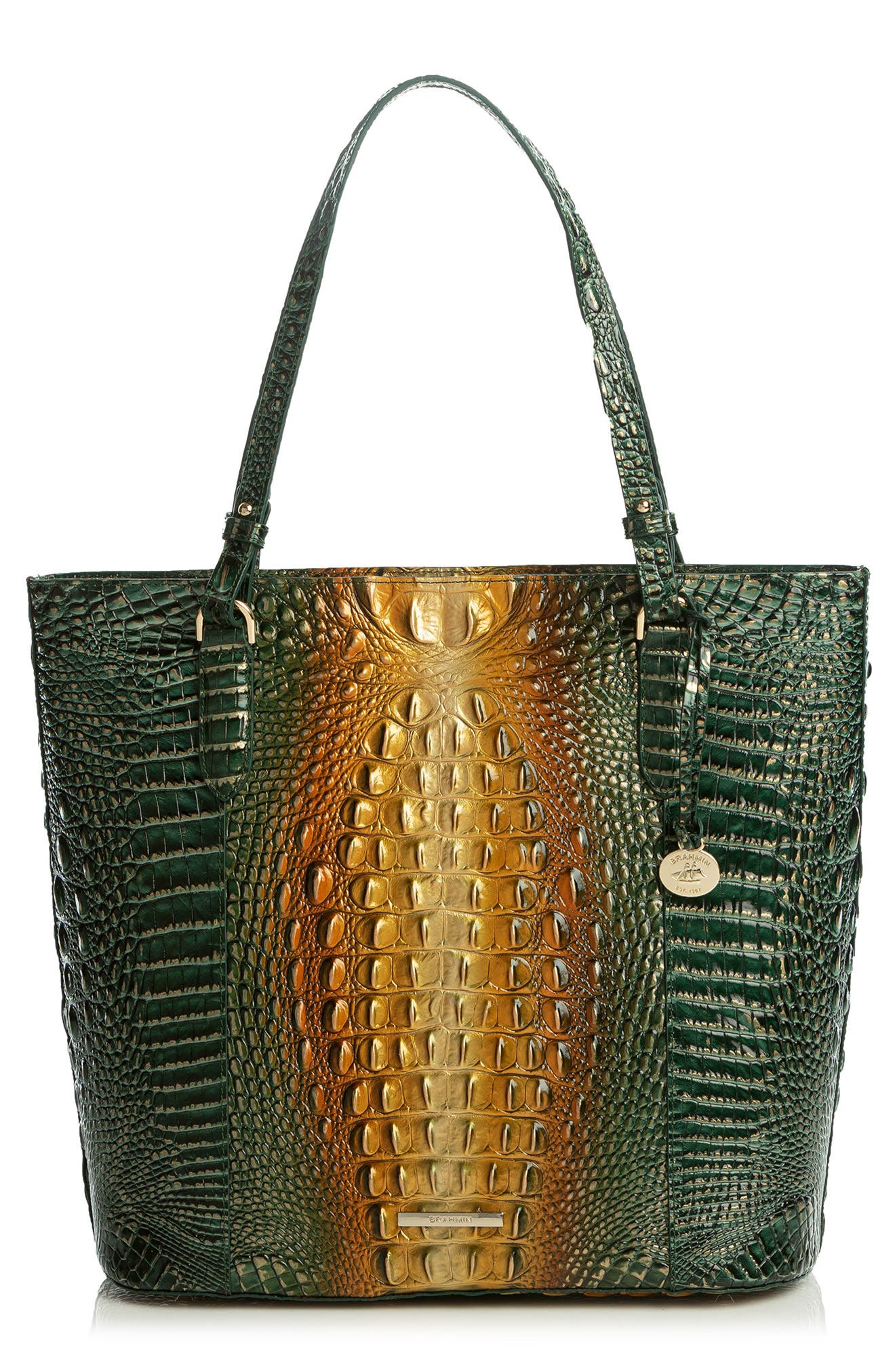 Brahmin Abigail Croc Embossed Leather Tote, Main, color, 