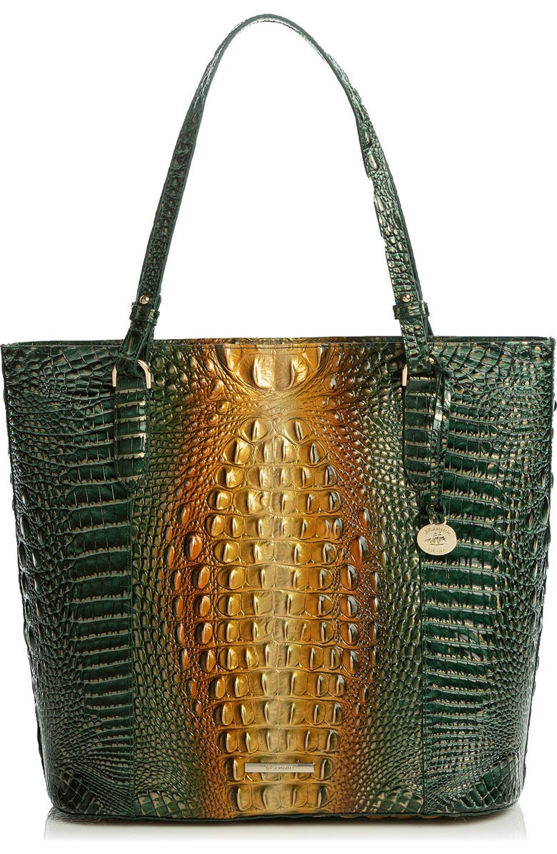 Brahmin Abigail Croc Embossed Leather Tote, Main, color,