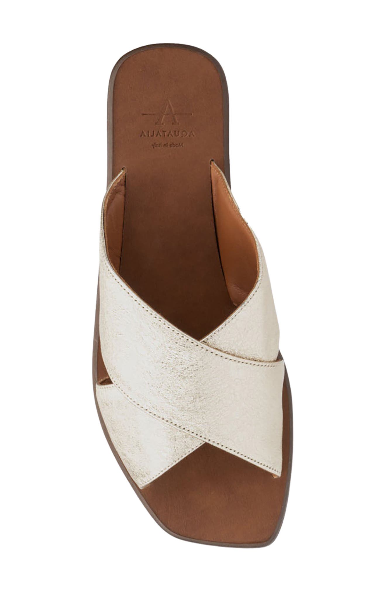 Aquatalia Britt Water Repellent Slide Sandal, Alternate, color, Platino